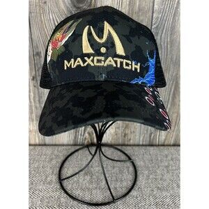 MaxCatch Trucker Ball Cap Hat Snapback Fishing Fish Adjustable 100% Polyester